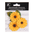 Handmade Flowers Sunshine Sunflower Approx 5.7cm 3pc