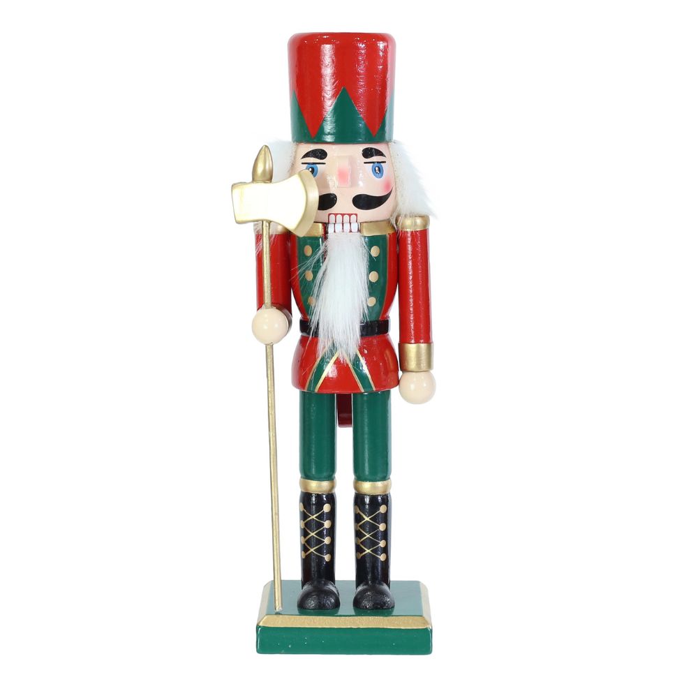 Classic Nutcracker Figurines Holds Glod Axe 25cm 1pc