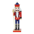 Classic Nutcracker Figurines Holds Gold Scepter Blue & Red 25cm 1pc
