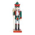 Classic Nutcracker Figurines Holds Gold Scepter Green & White 25cm 1pc