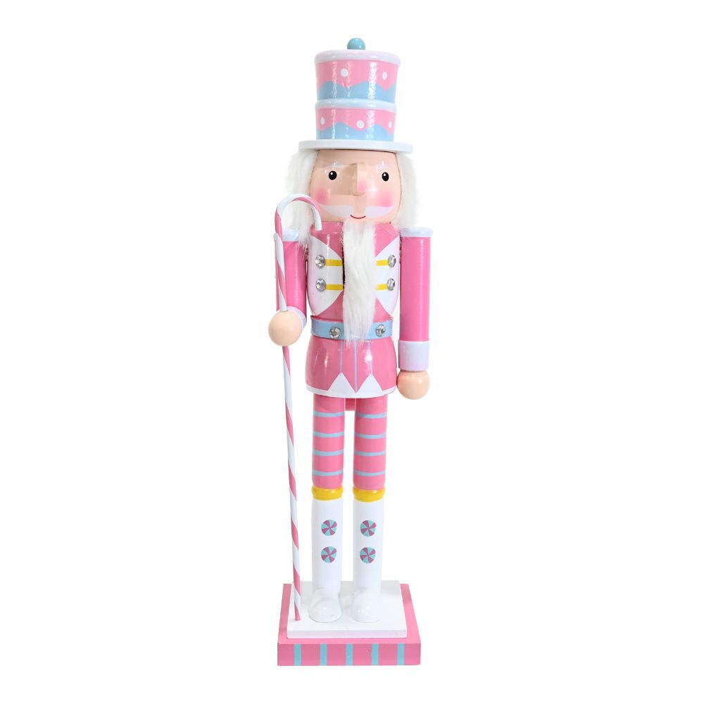 Pastel Candy Nutcracker Candy Cane Stick 38cm 1pc