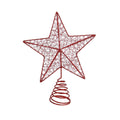 Glitter Wire Star Tree Topper Red 20cm 1pc