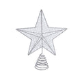 Glitter Wire Star Tree Topper Silver 20cm 1pc