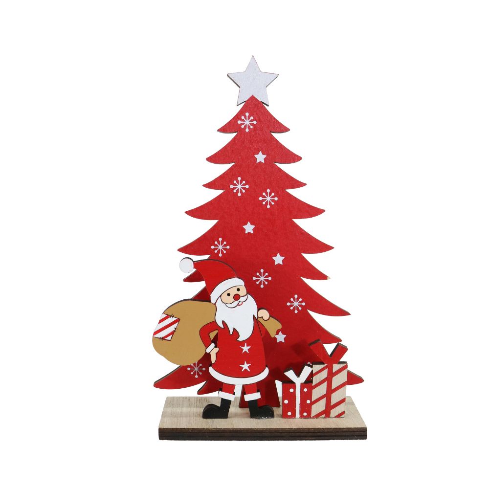 Table Tree With Santa Presents Red 12 X 4.5 X 20cm 1pc