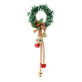 Tinsel Wreath Adorned with 5 X 2cm Shiny Nutbells on Ribbon Red-Gold 30cm 1pc