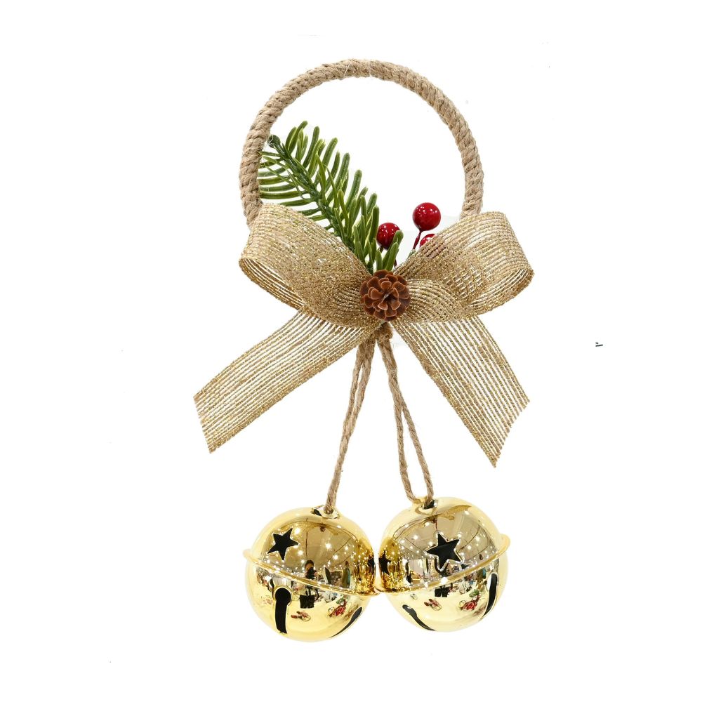 Mini Twin Nutbell Door Hanger Gold 50mm 20cm 1pc