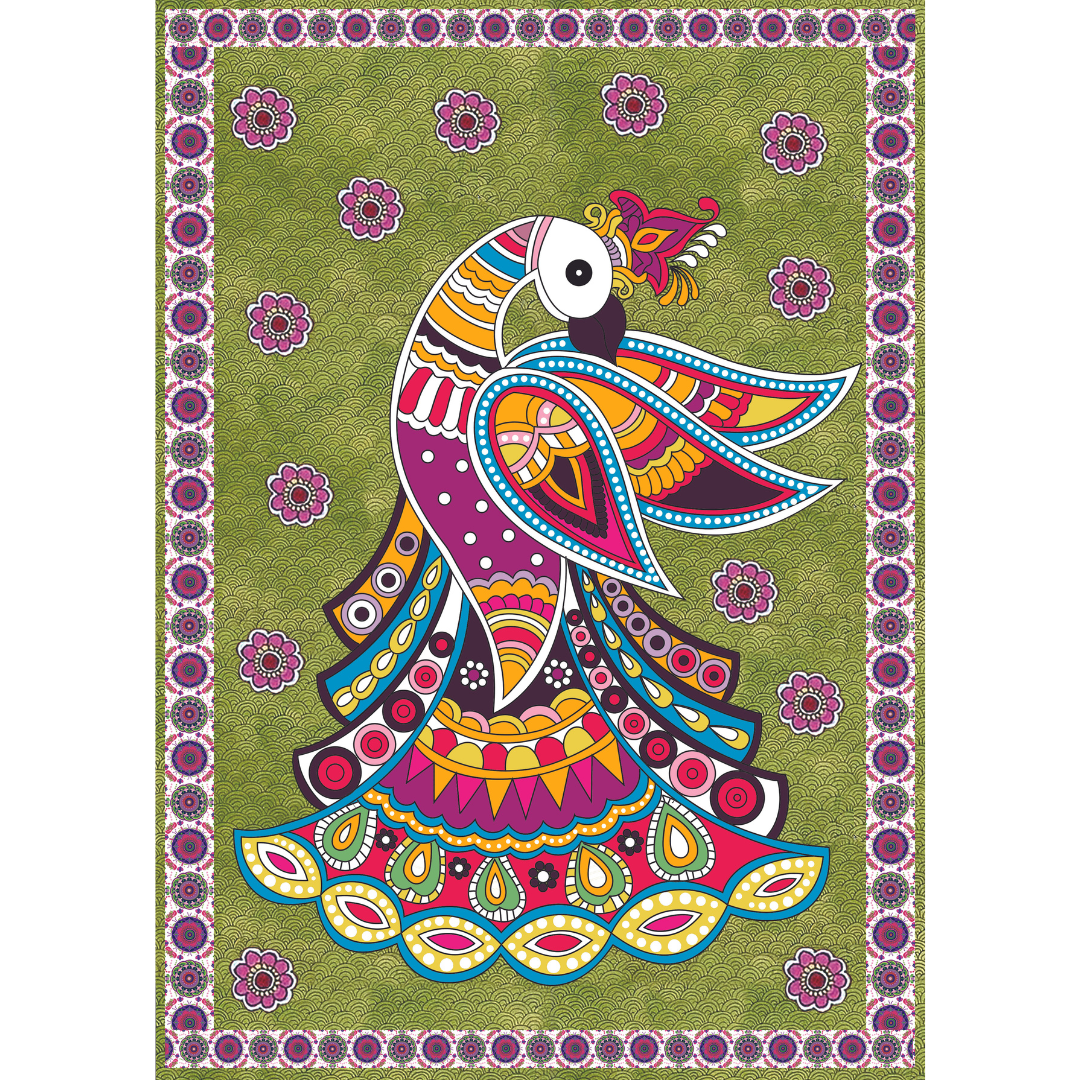Filament Decoupage Paper Madhubani Fauna 2 Designs A4 2 Sheet