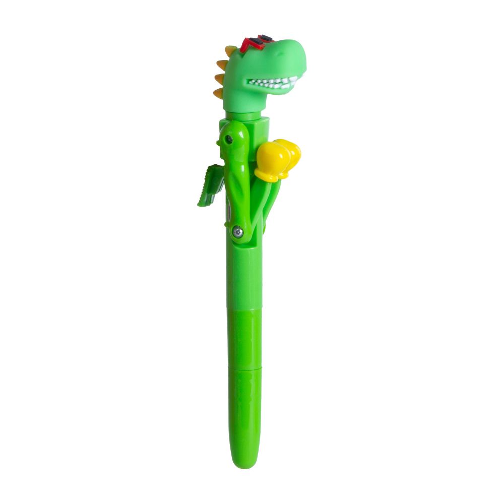 Ballpoint Blue Pen with Boxing Dino Green 0.7mm Tip 1pc