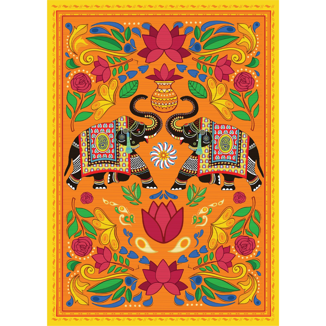 Filament Decoupage Paper Ethnic Elephant 2 Designs A4 2 Sheet