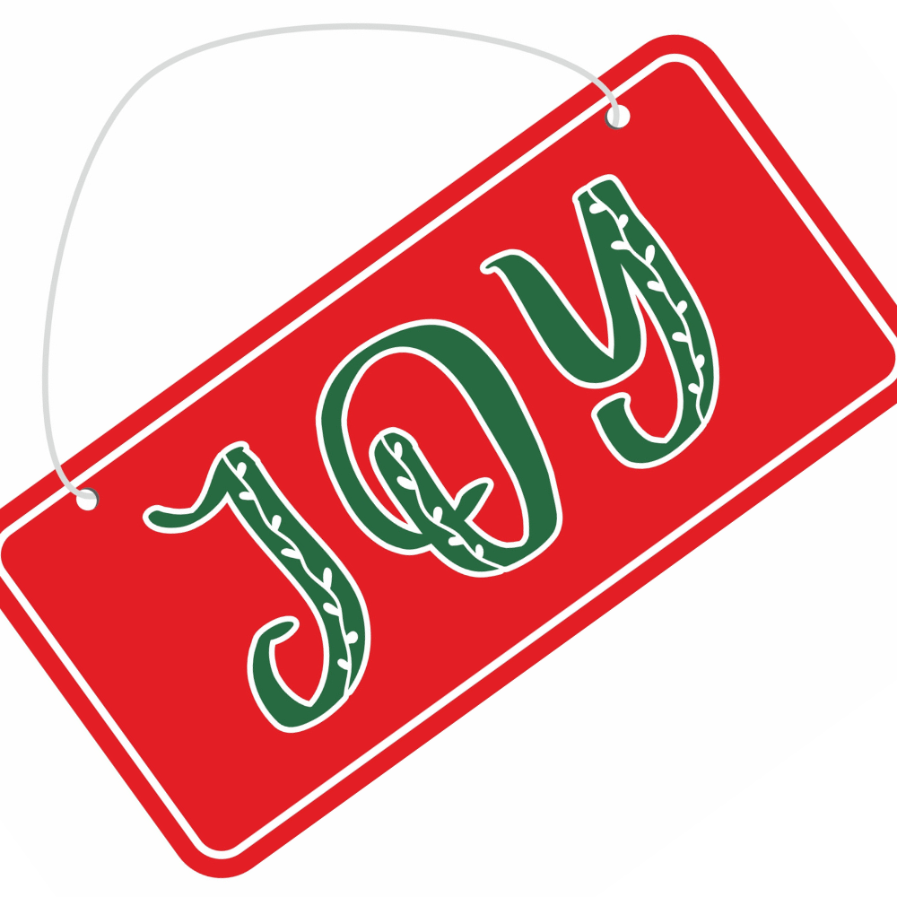 Christmas Hanging Decoration Joy Approx L15.7 X W7.5cm 2mm Thick 1pc