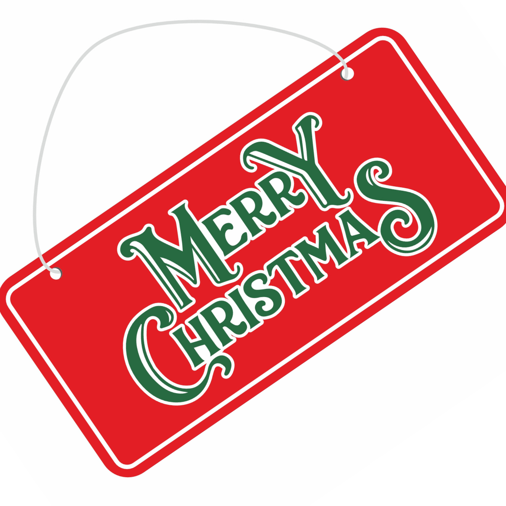 Christmas Hanging Decoration Merry Christmas Approx L15.6 x W7.5cm 2mm Thick 1pc