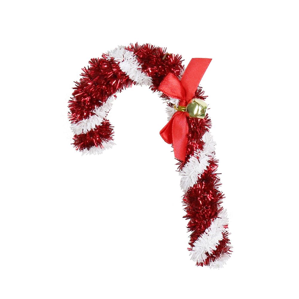 Deluxe Tinsel Hanging Deco Candy Stick Red & White Xb0889 1Pc