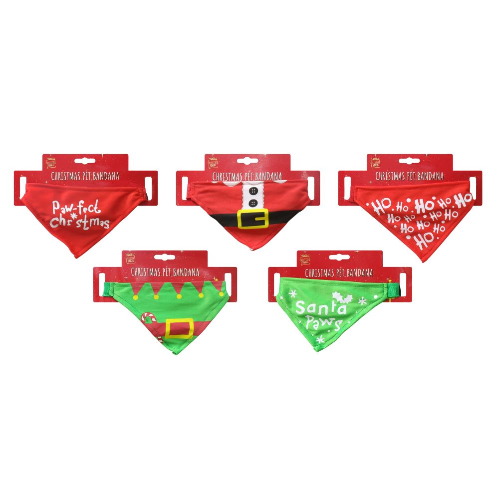 Xmas Pet Bandana Assorted 1pc