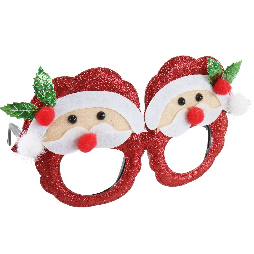Christmas Glitter Santa Eye Glasses/Goggles Adult and Kids 1pc