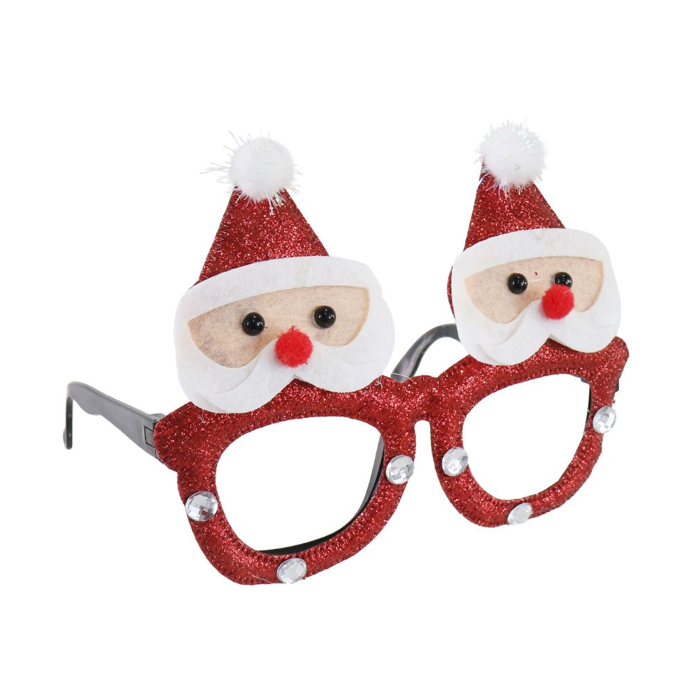 Christmas Glitter Santa Cap Eye Glasses/Goggles Adult and Kids 1pc