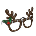 Christmas Glitter Reindeer Eye Glasses/Goggles Adult and Kids Copper 1pc