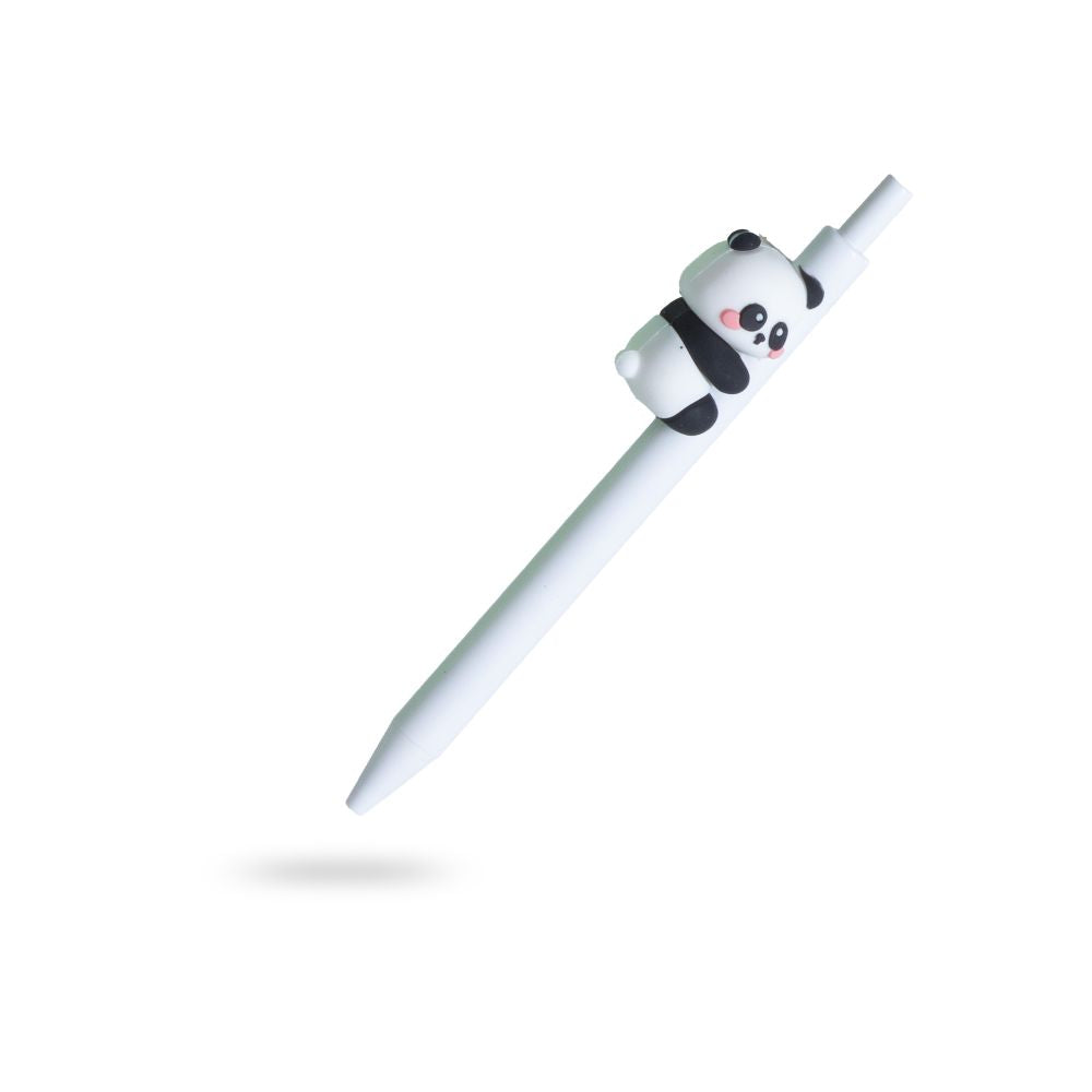 Ballpoint Blue Pen with Panda Topper White 0.7mm Tip 1pc