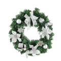 Pine Poinsettia Wreath White 40cm 1pc