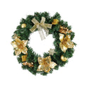 Pine Poinsettia Wreath Gold 40cm 1pc