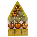 Decorative Christmas Hanging Ornaments - Baubles And Gifts, Orange And Gold, 1 Pack
