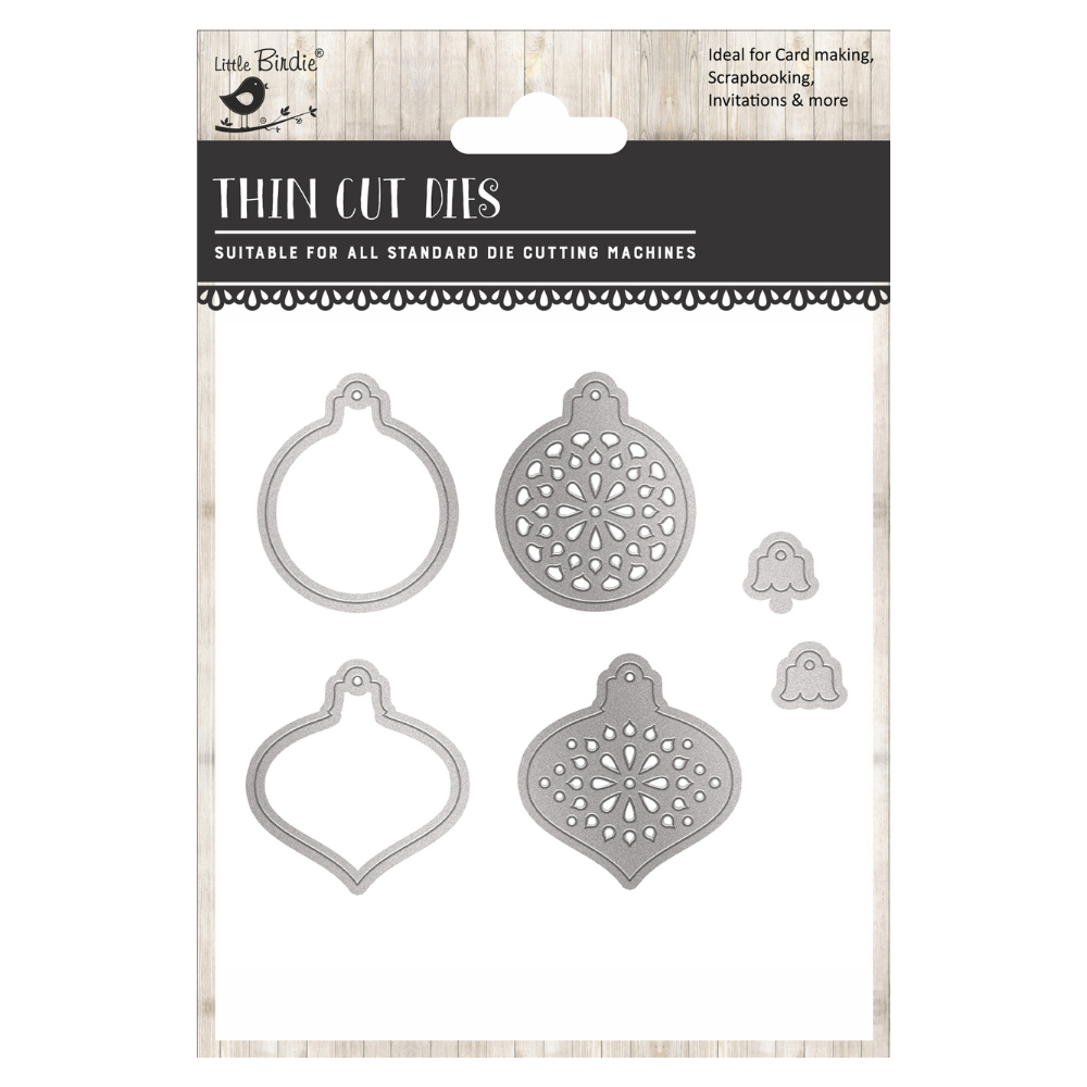 Christmas Thin Cut Dies Decorative Baubles 118 x 84mm 6pc