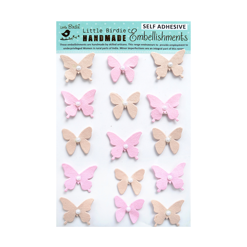 Pearl Butterfly Raspberry 15Pcs Lb