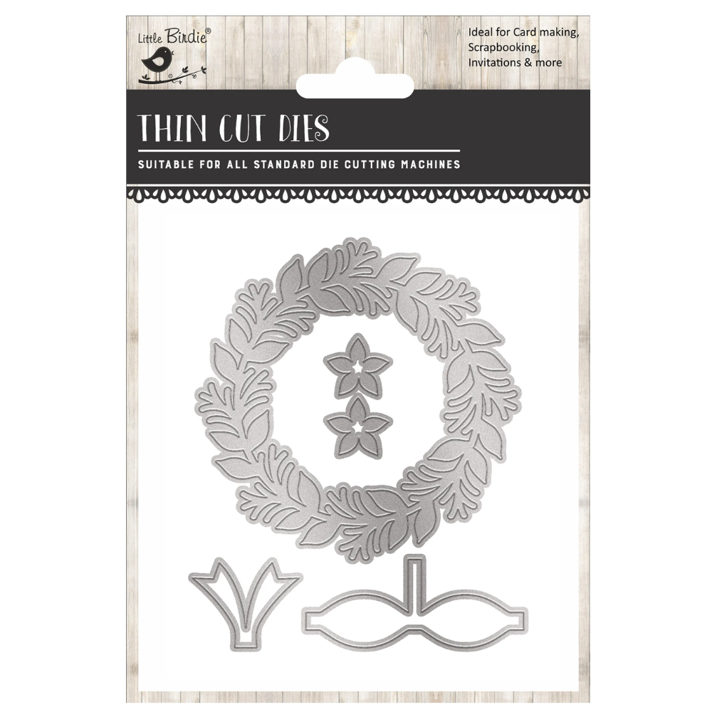 Christmas Thin Cut Dies Festive Wreath 102 x 81mm 5pc