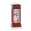 Glitter Swirl Musical Snowy Phonebooth USB and Battery Powered 15 X 15 X 29.5 Snow Man 1pc Box