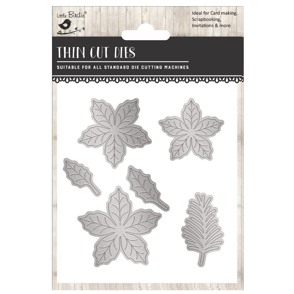 Christmas Thin Cut Dies Poinsettia 80 x 93mm 6pc
