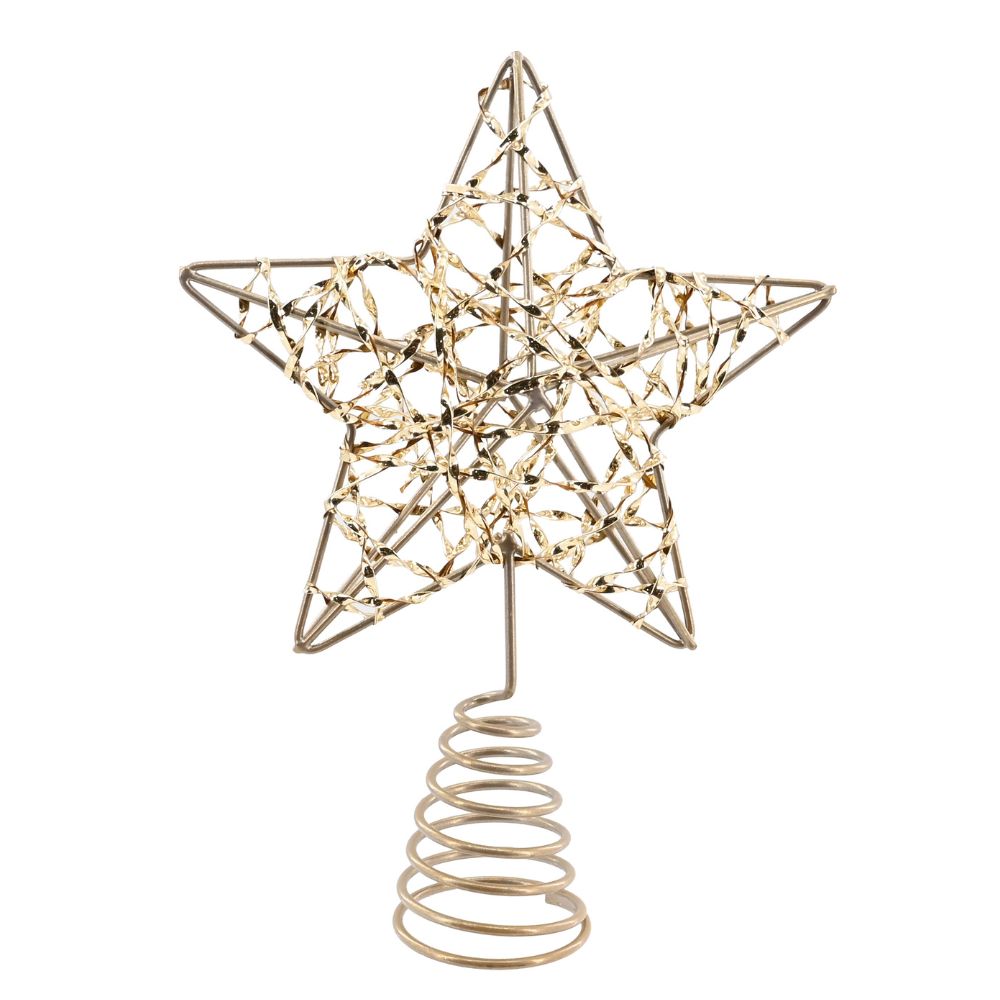 Star Tree Topper Metallic Gold 13cm 1pc