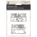 Christmas Thin Cut Dies Peace Noel 66 x 70mm 4pc