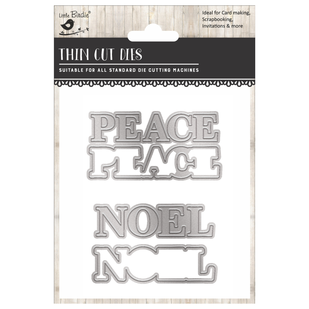Christmas Thin Cut Dies Peace Noel 66 x 70mm 4pc
