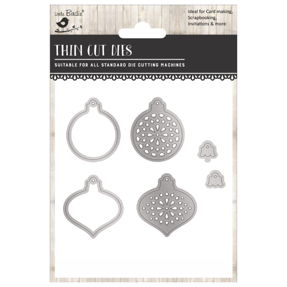 Christmas Thin Cut Dies Decorative Baubles 118 x 84mm 6pc