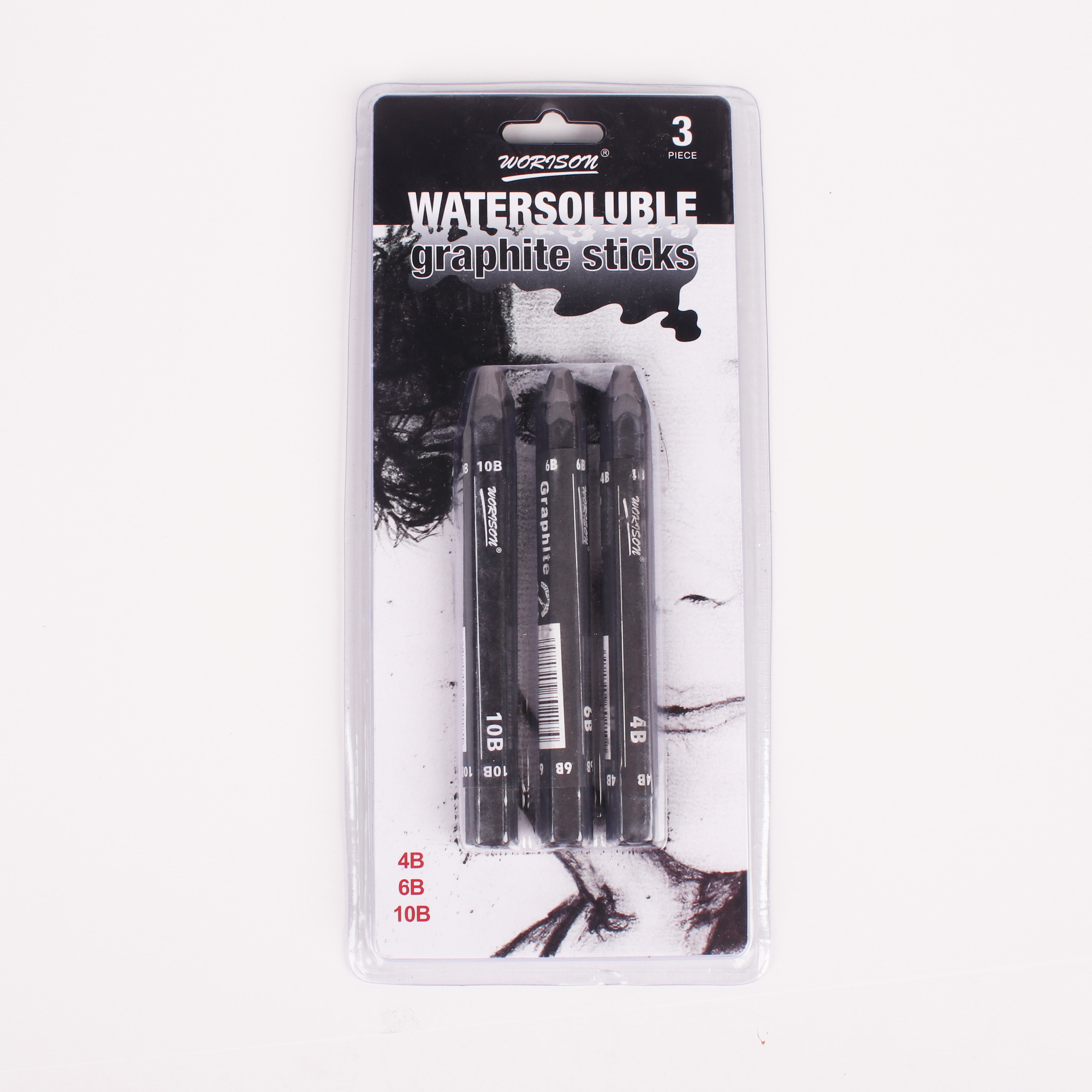 Water Soluble Graphite Stick 4B, 6B & 10B Set of 3pcs Blister