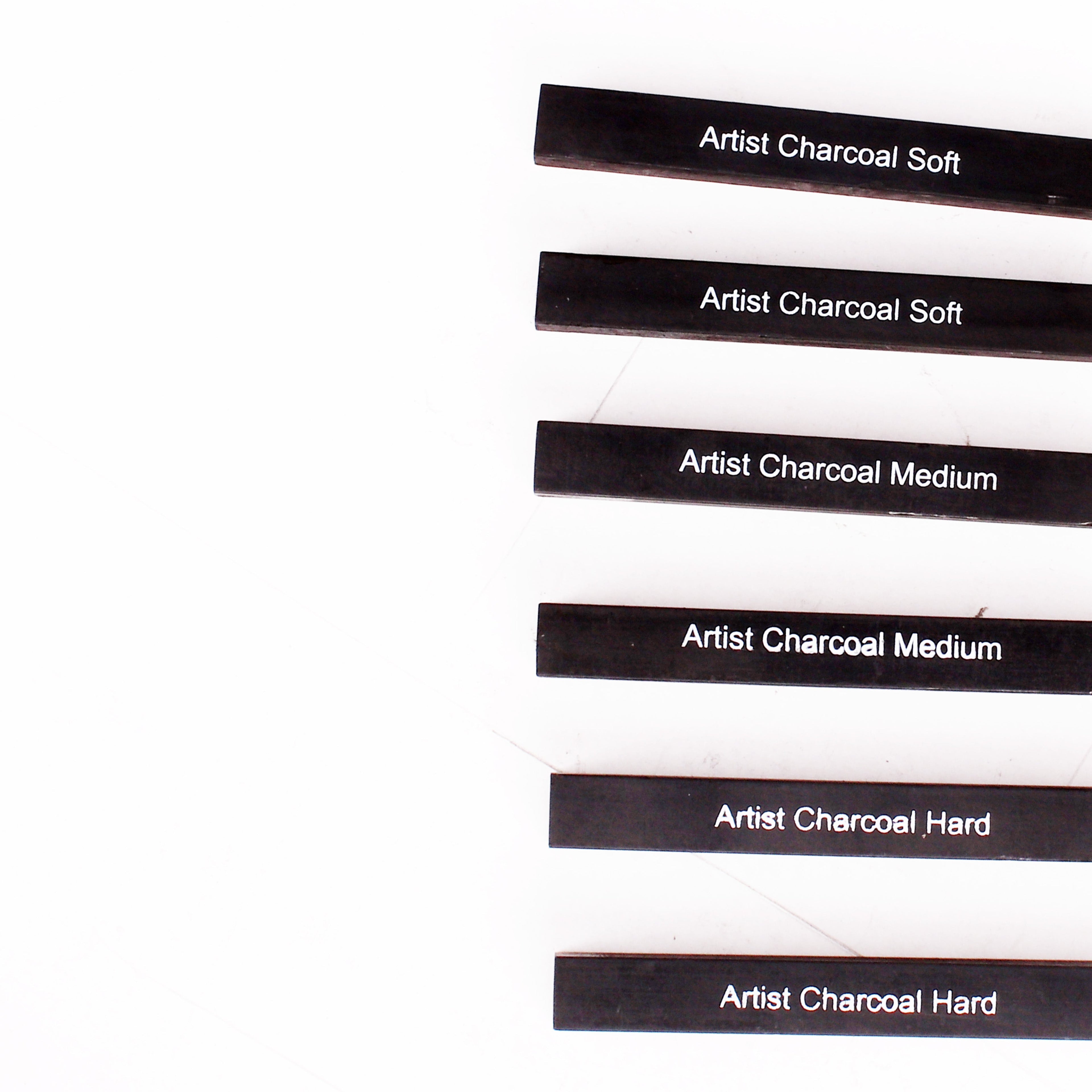 Compressed Charcoal Stick Soft, Medium & Hard Pack Of 6pcs Blister