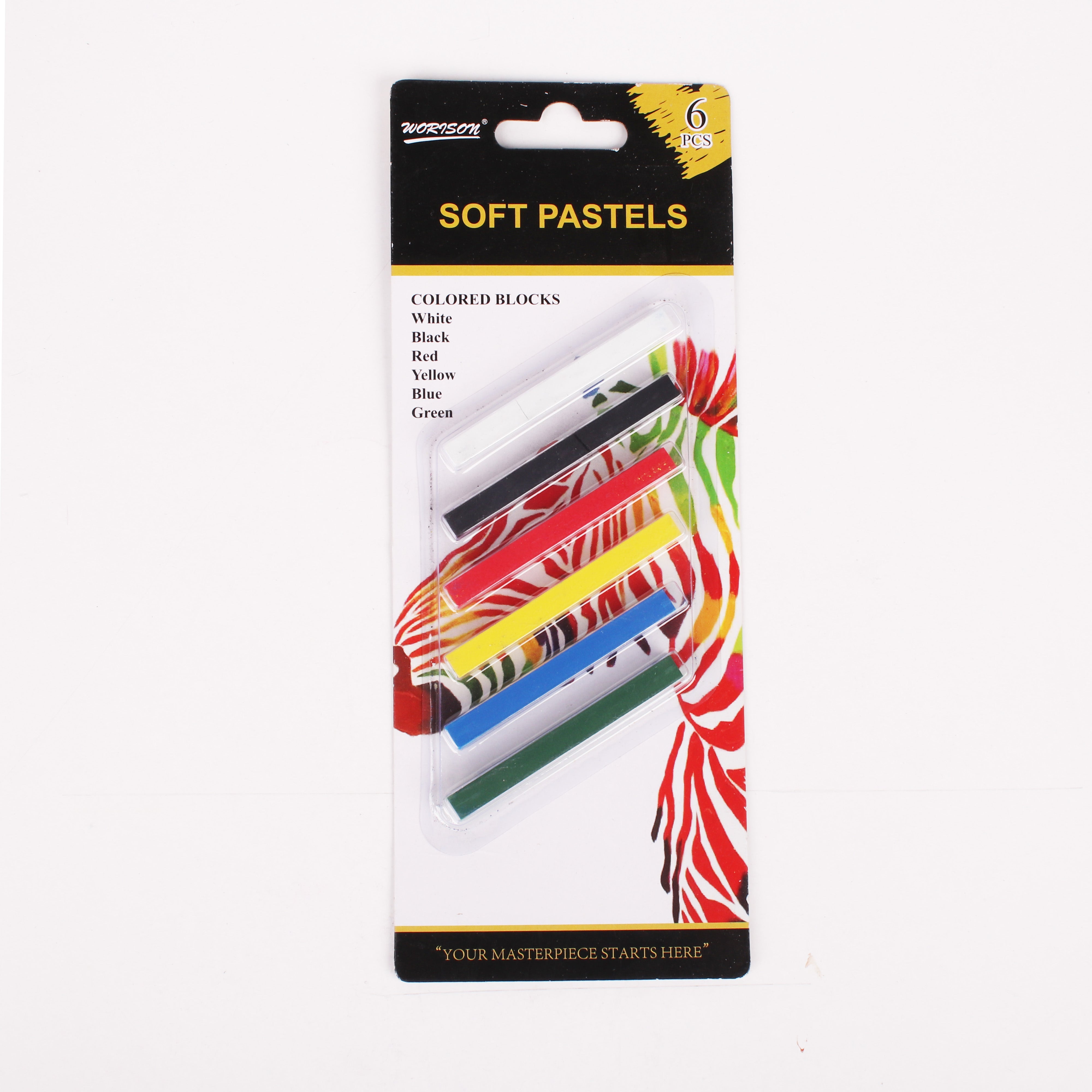 Soft Pastels Coloured Blocks Set of 6pcs Blister
