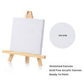 Wooden Mini Easel With Canvas Easel Size 15cm Canvas Size 10 X 10cm Set of 5pc