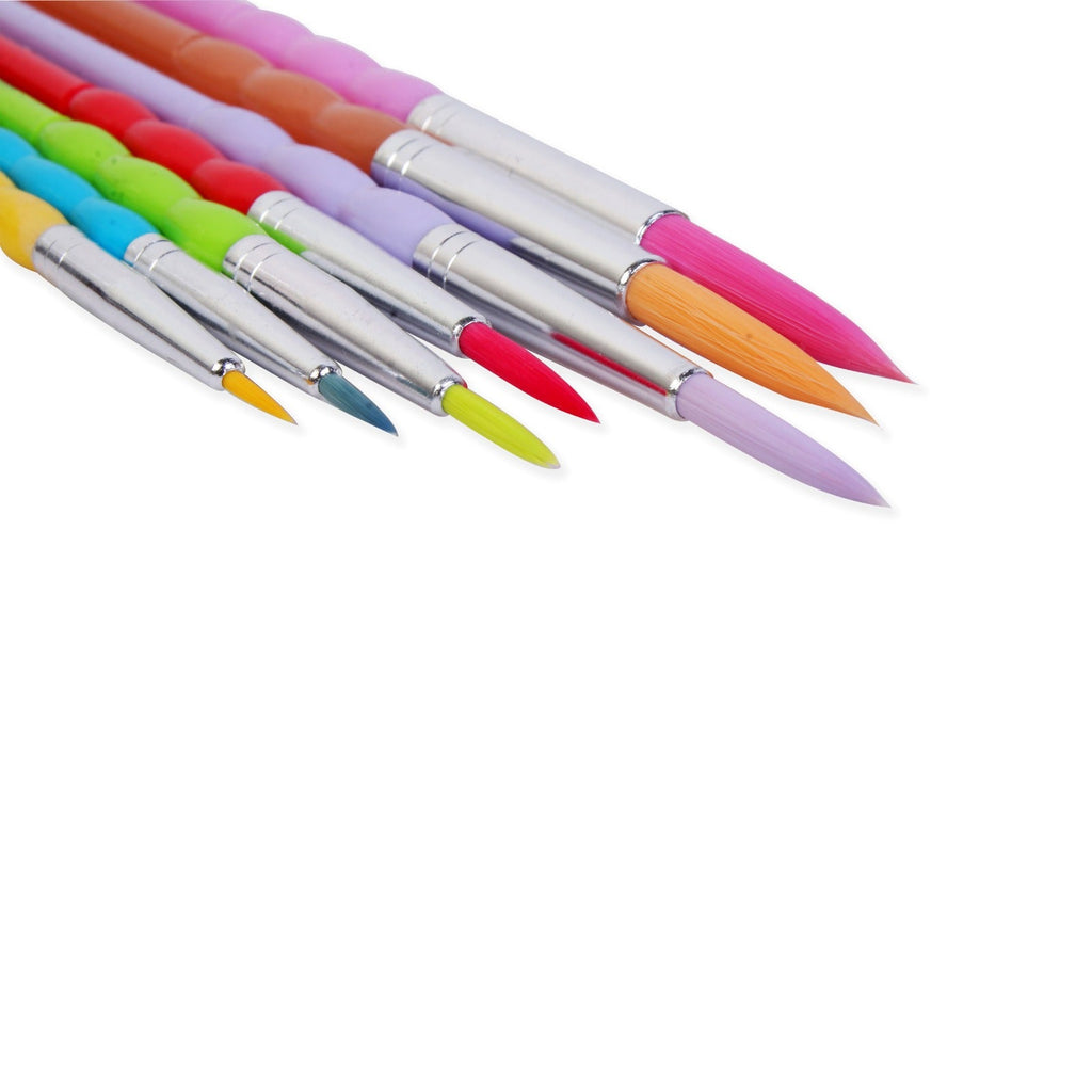 Kids Brush Round Synthetic Hair Size 0 2 4 6 8 10 12 Set of 7pc