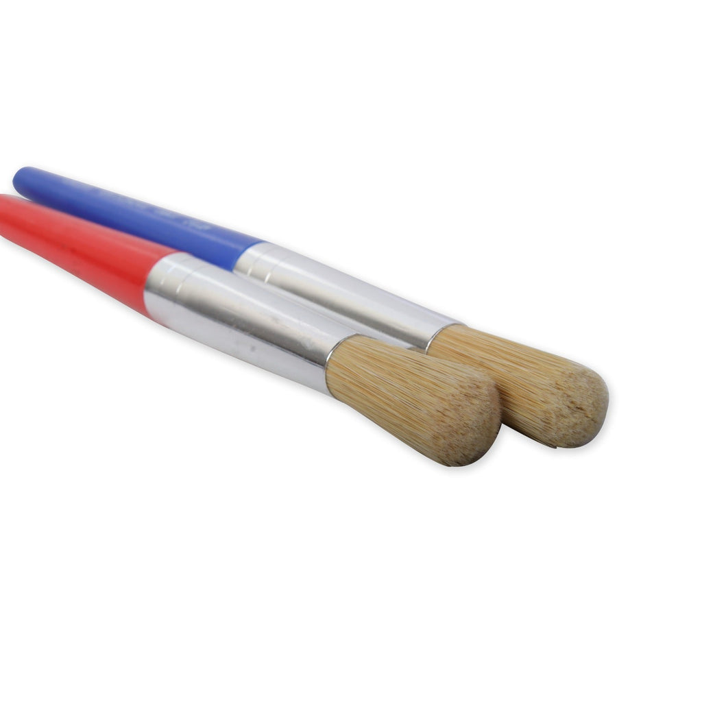 Jumbo Hobby Brush Synthetic Hair Red and Aqua Set of 2pc