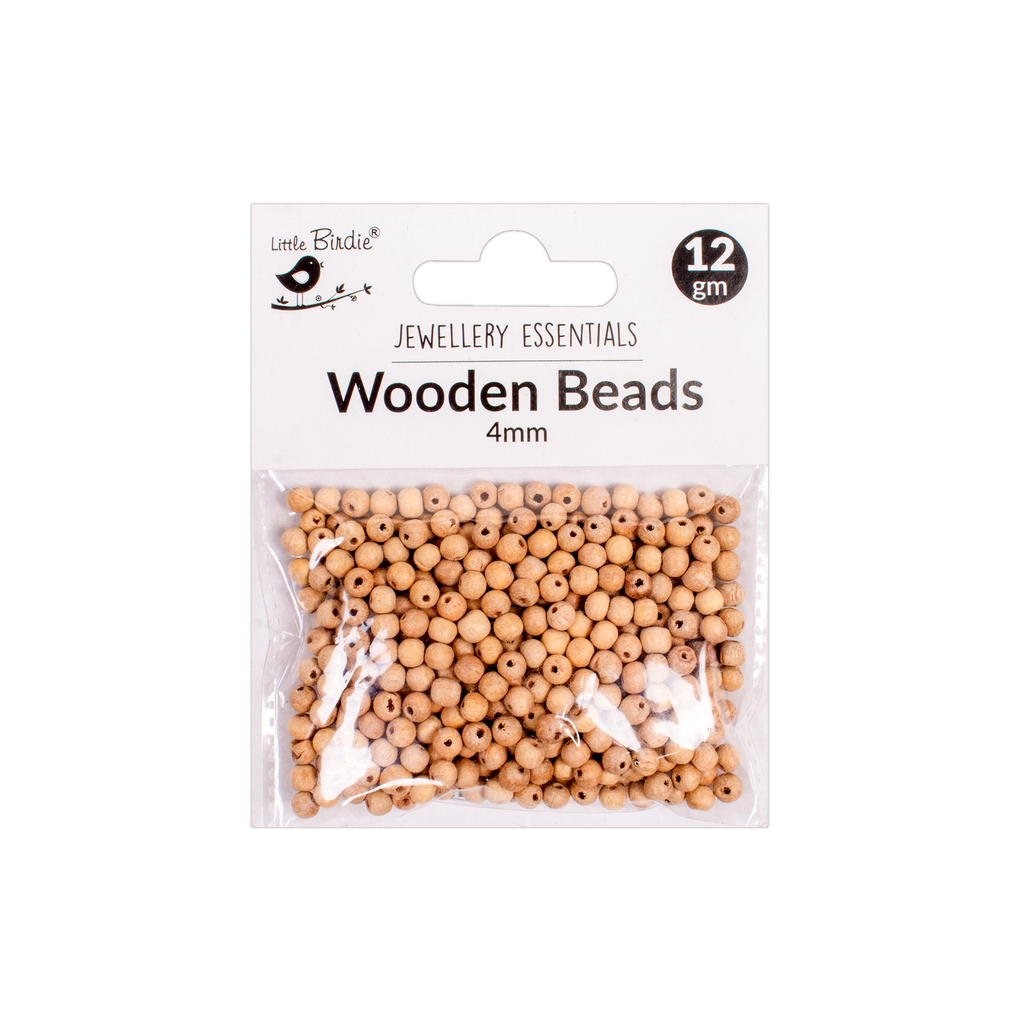 Wooden Beads 4mm Natural 12G