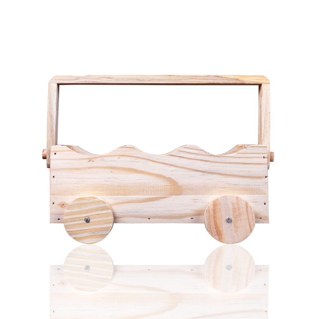 Wooden Storage Cart With Moveable Wheels 4 X 9 X 3Inch 1Pc