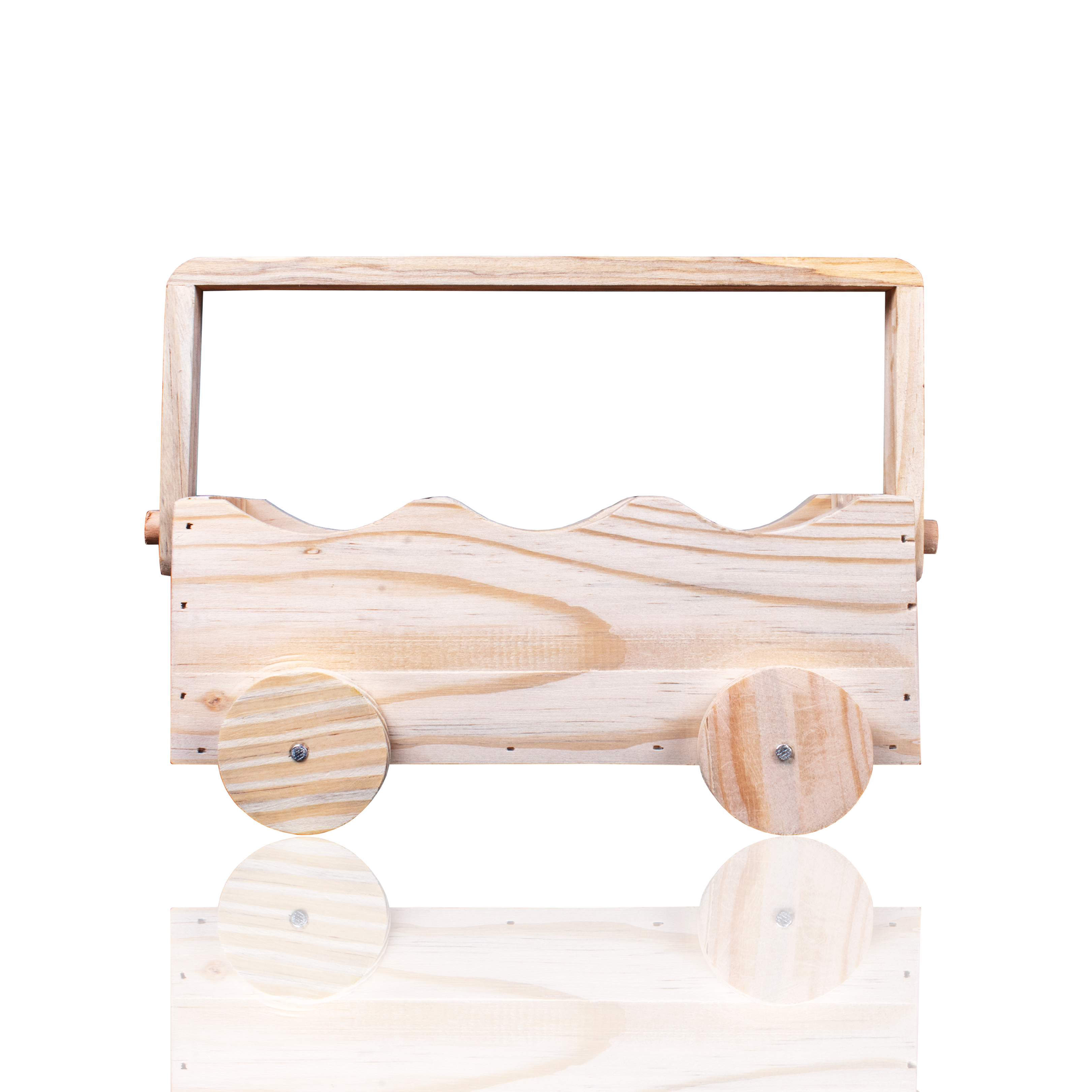 Wooden Storage Cart With Moveable Wheels 4 X 9 X 3Inch 1Pc
