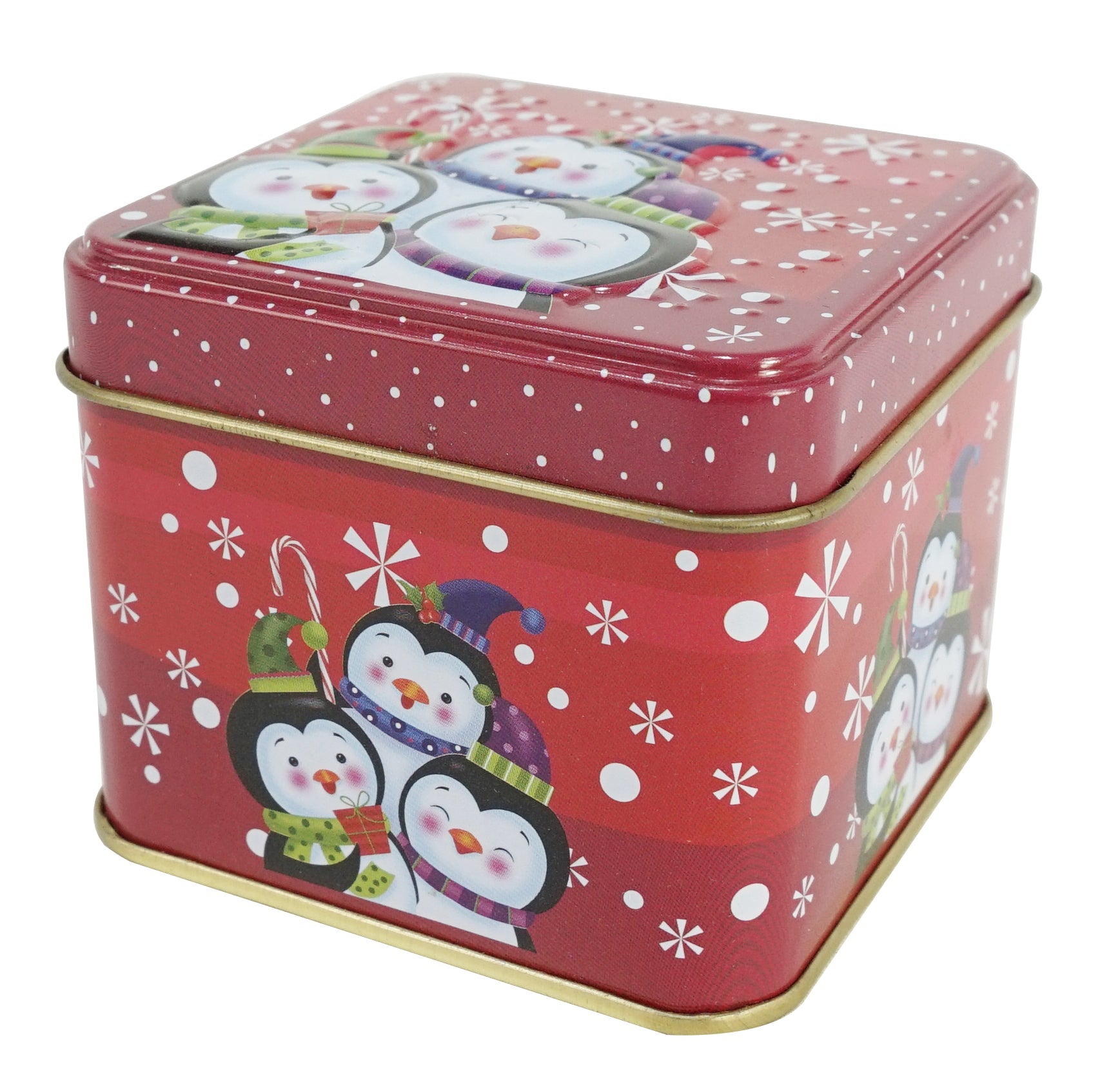 Christmas Mini Storage Tin Square Assorted 1Pc