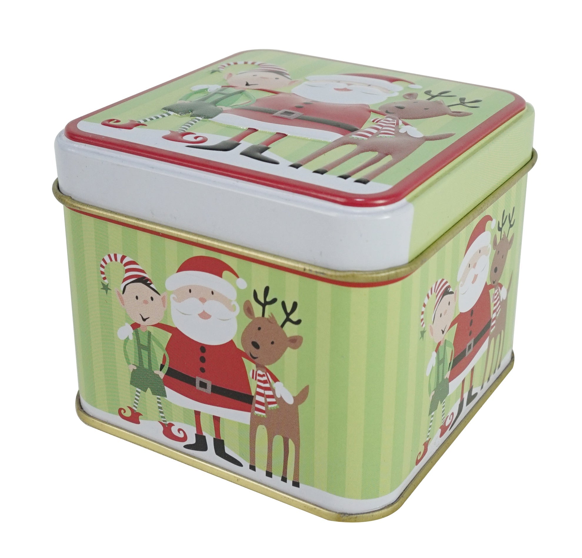 Christmas Mini Storage Tin Square Assorted 1Pc