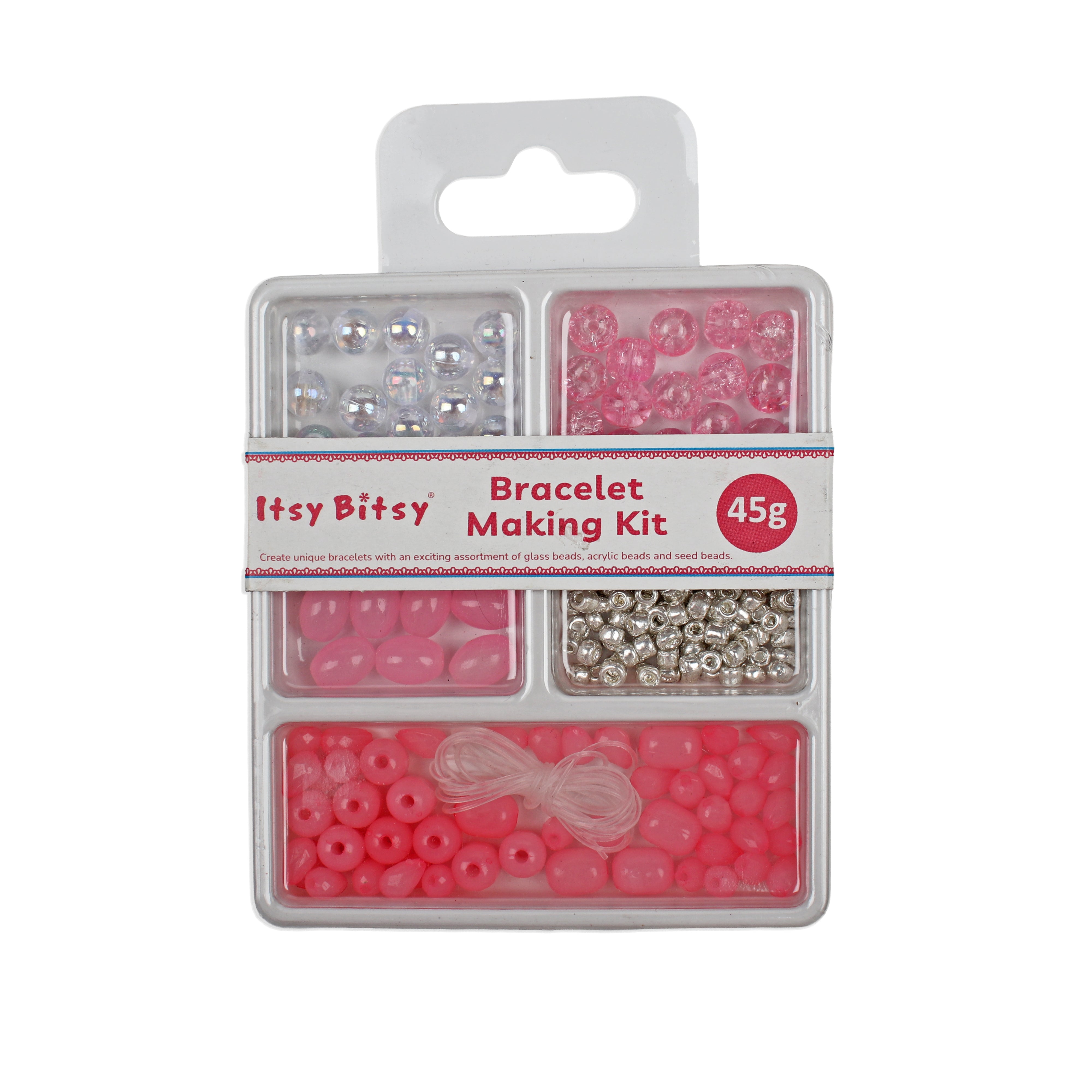 My Bead Studio Bracelet Making Kit Baby Pink 5 Compartments Blister