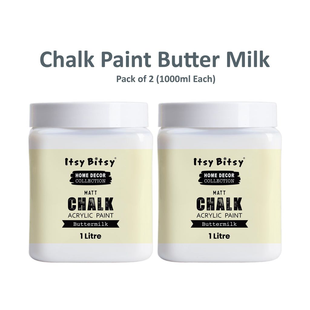 Home Decor Chalk Paint Butter Milk 1Litre X 2 Bottle