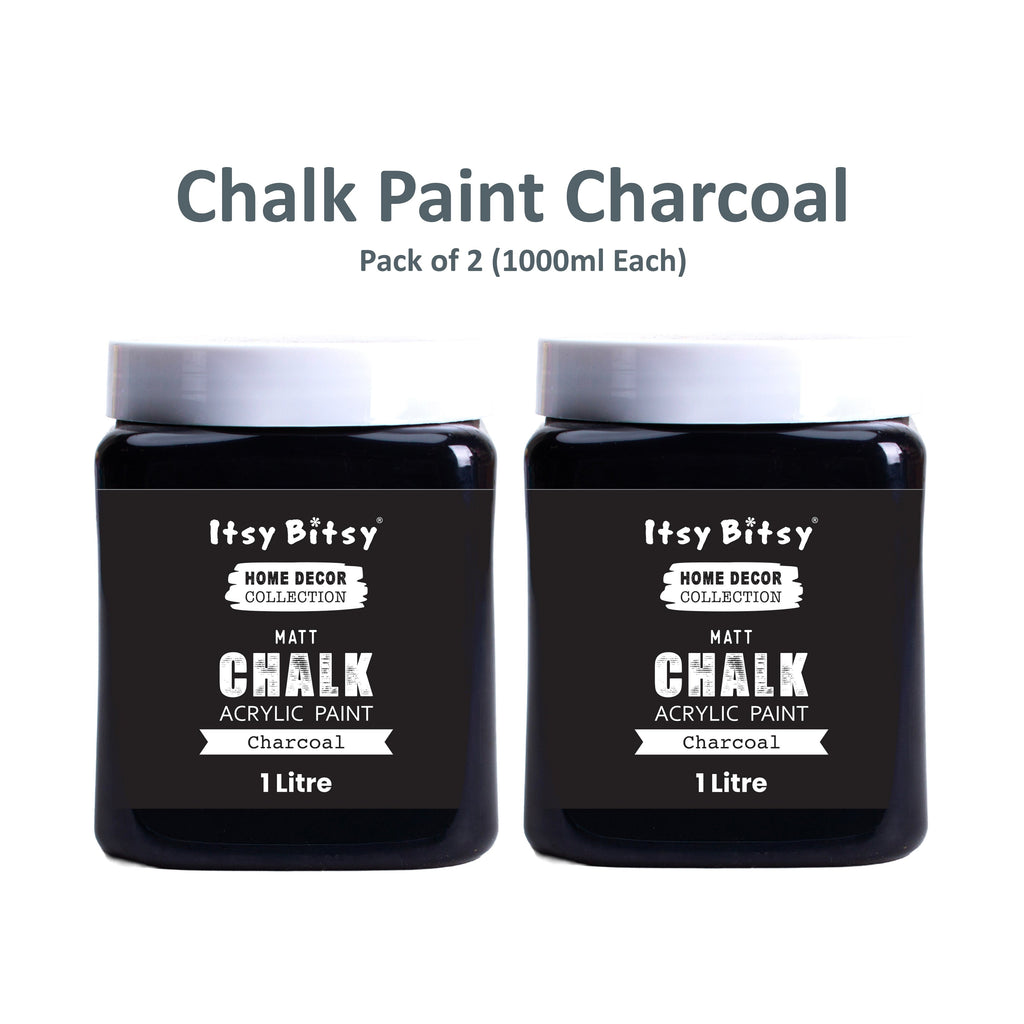 Home Decor Chalk Paint Charcoal 1Litre X 2 Bottle