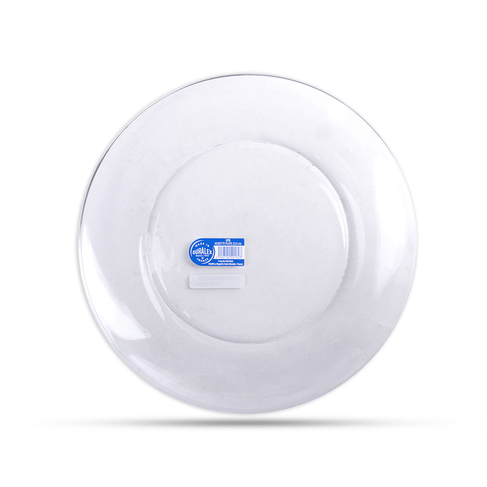 Glass Plate 9Inch Clear 1Pc Duralex