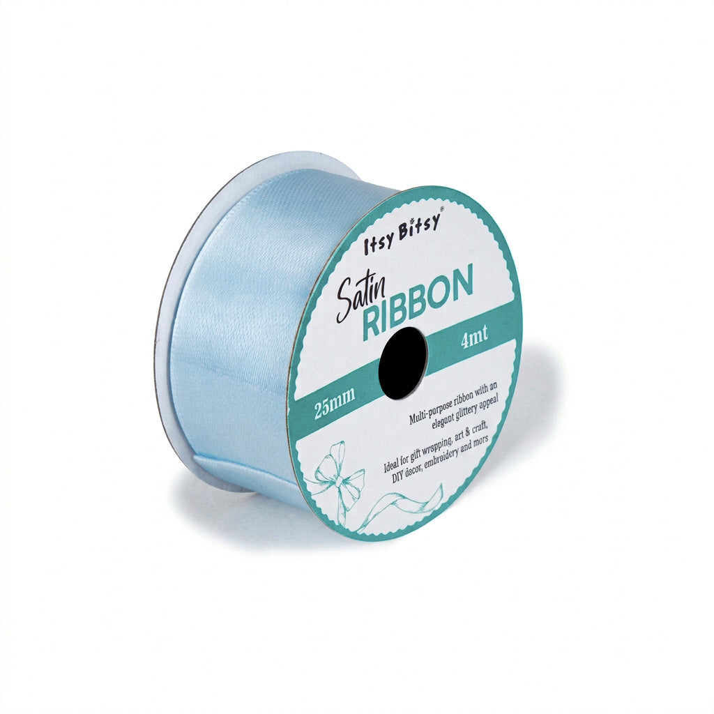 Satin Ribbon 25mm Sky Blue 4mtr 1 Roll
