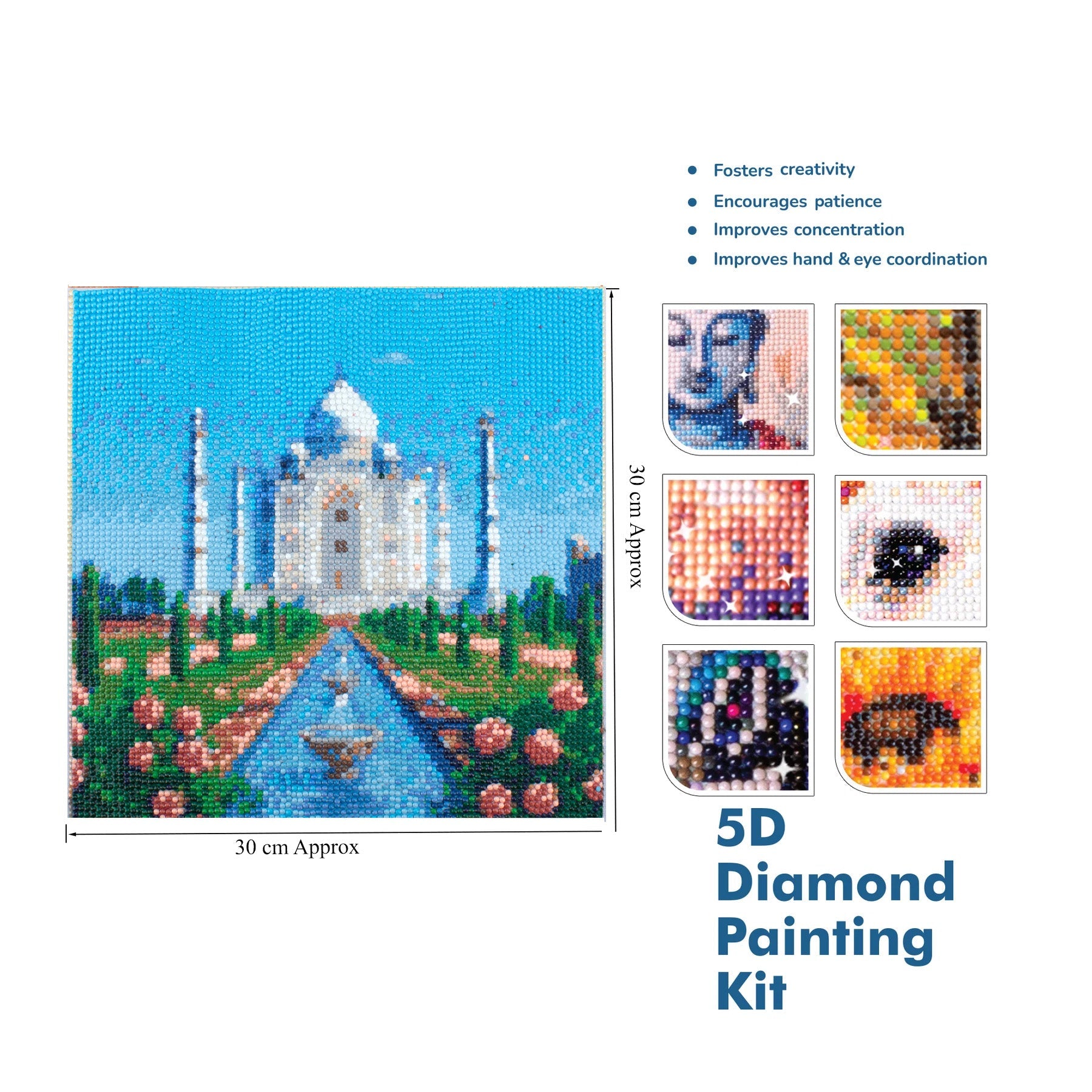 5D Diamond Painting Kit Taj Mahal 30 X 30cm 1pc Acetate Box